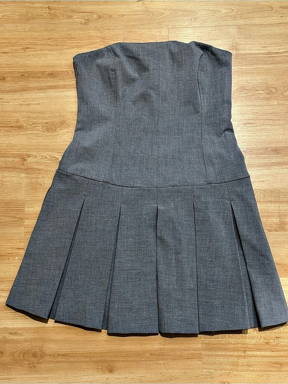 Christian Lacroix Gray Pleated Mini Dress Size 6